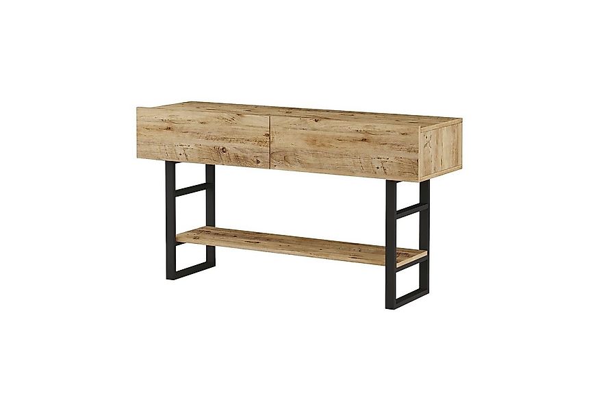 en.casa Konsolentisch, »Lappeenranta« Beistelltisch 76x139x43cm Eiche rusti günstig online kaufen