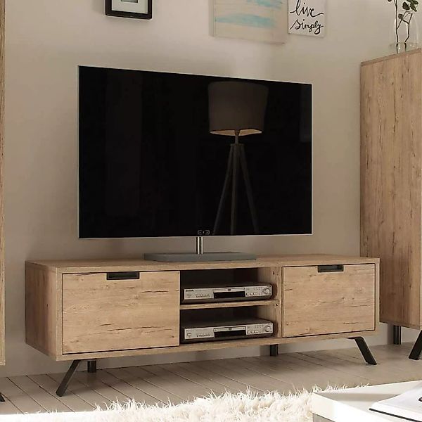 TV Board im Retro Design Eiche günstig online kaufen