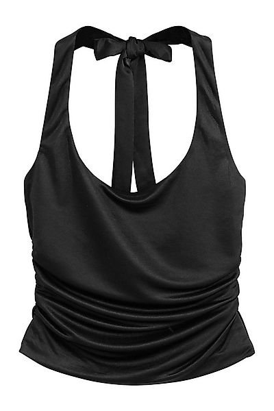 Next Kurzarmbluse Satin-Neckholder-Top (1-tlg) günstig online kaufen