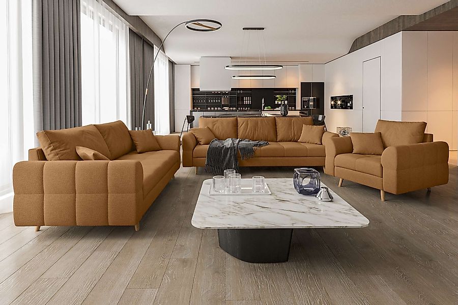 99rooms Polstergarnitur Bello, (Couchgarnitur, Set (3-tlg), günstig online kaufen