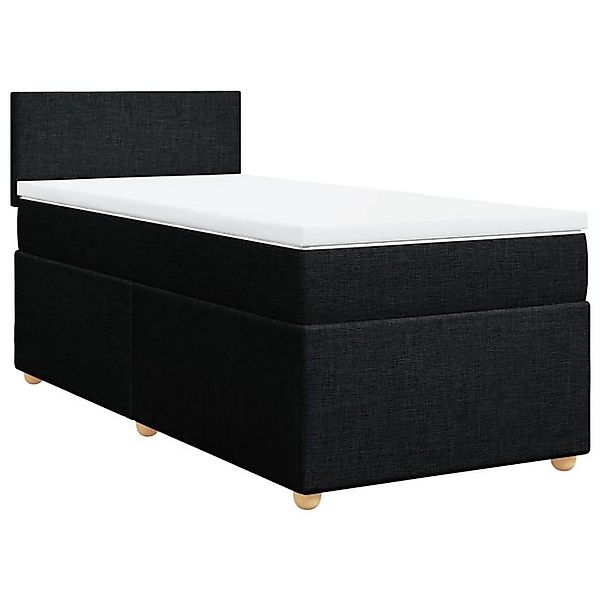 vidaXL Boxspringbett Boxspringbett mit Matratze Schwarz 90x200 cm Stoff Bet günstig online kaufen