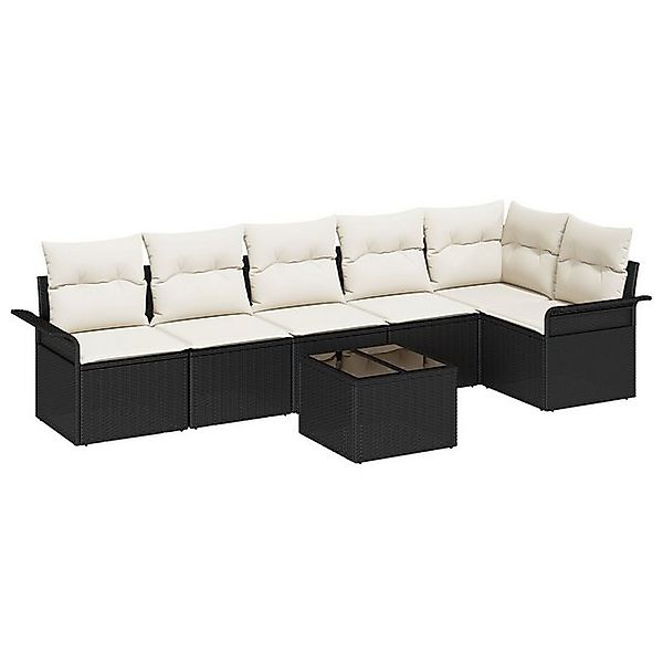 vidaXL Loungesofa 6-teiliges Garten Sofa Set mit Kissen in Braun Poly Ratta günstig online kaufen