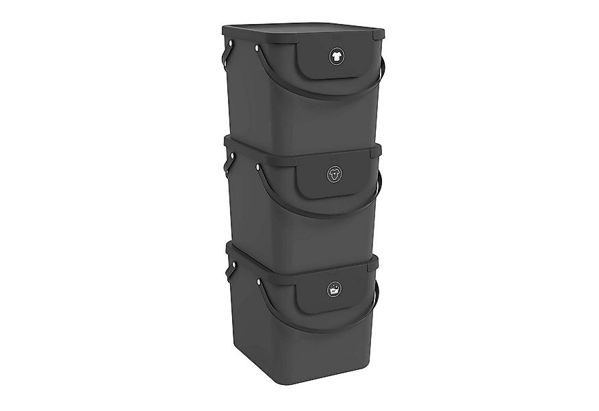 ROTHO Wäschekorb Albula 3er-Set Wäschesammler 40l mit Deckel, Kunststoff (P günstig online kaufen