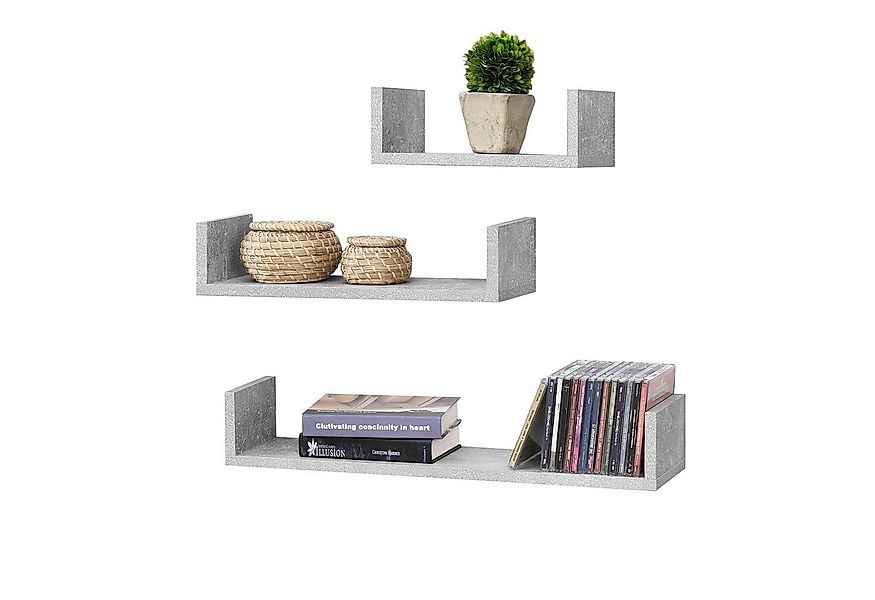 en.casa Wandregal, »Vennesla« Wandablage 3-teilig Schweberegal Wandboard Be günstig online kaufen