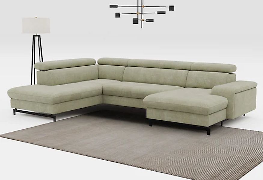 COTTA Wohnlandschaft "Emma U-Form, B: 328 cm" mit Kopfteilverstellung, opti günstig online kaufen