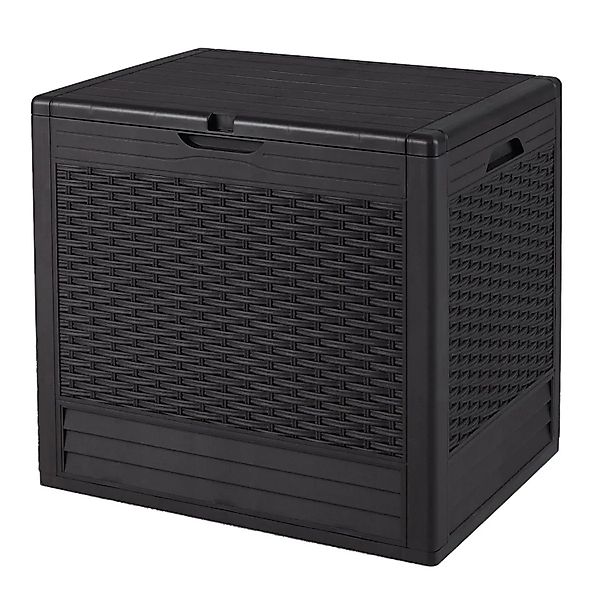 Costway Gartenbox 96 L mit Abschließbarem Deckel Rattanoptik Braun günstig online kaufen