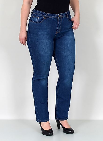 ESRA Straight-Jeans Damen Jeanshose Gerader Schnitt günstig online kaufen