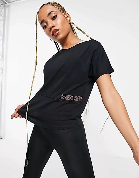 Calvin Klein Sport – T-Shirt in CK-Schwarz günstig online kaufen