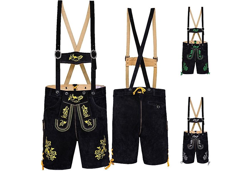 German Wear Trachtenlederhose GW721 kurze Trachten Lederhose mit Hosenträge günstig online kaufen