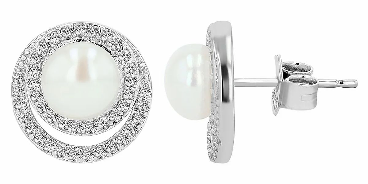 Adelia´s Paar Ohrhänger "Damen Ohrringe – Ohrstecker aus 925 Silber mit Per günstig online kaufen