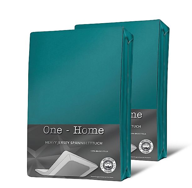 One Home Spannbettlaken Heavy, Jersey, Gummizug: rundum, (2 Stück), Double günstig online kaufen