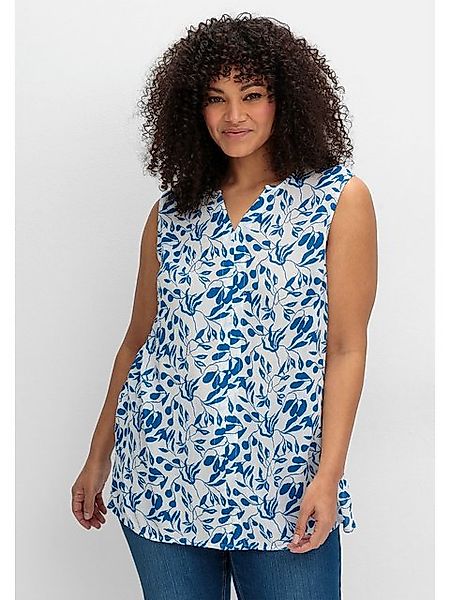 Sheego Blusentop Große Größen aus Viskose-Crêpe, mit Blätterprint günstig online kaufen