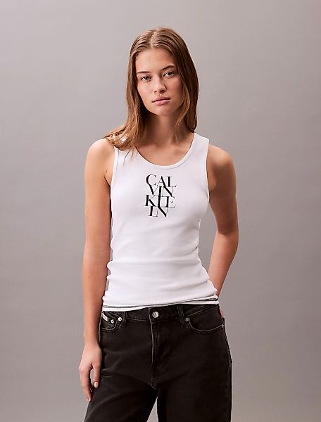 Calvin Klein Jeans Tanktop "SL COTTON RIB SOLID TANK", Mit tiefem Rundhalsa günstig online kaufen