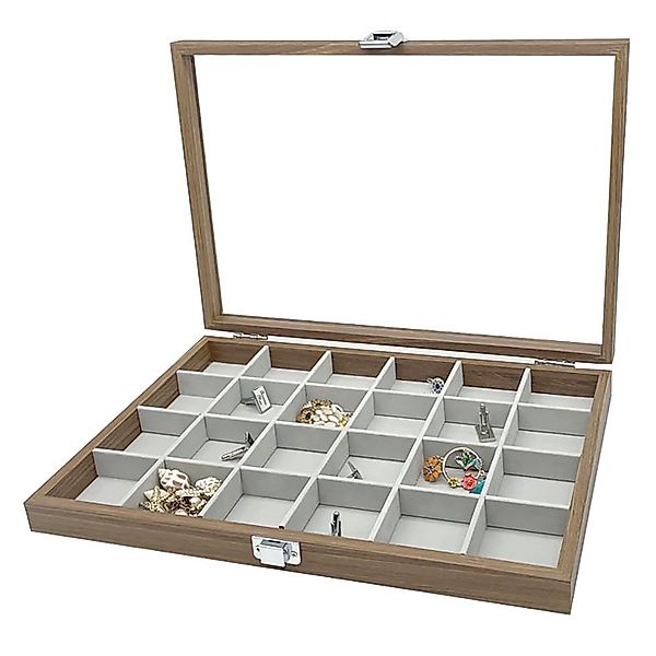 mixed24 Schmuckkasten Holz 24 Fächer für günstig online kaufen
