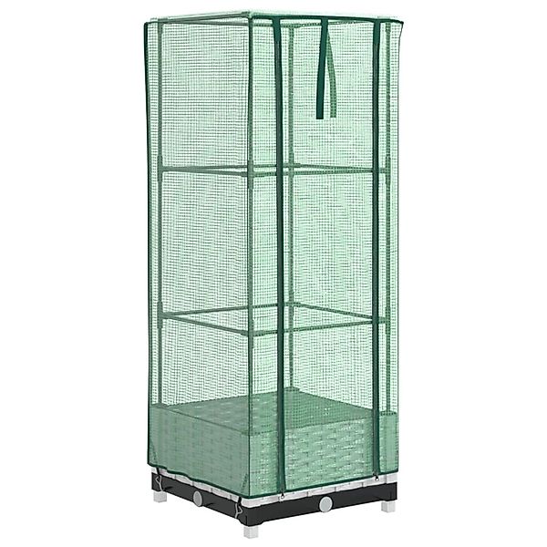 vidaXL Hochbeet Hochbeet mit Gewächshaus-Aufsatz Rattan-Optik günstig online kaufen
