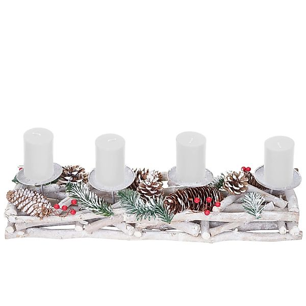 MCW Adventskranz T867, Mit 4 Kerzenhaltern, Aufwendig geschmückt günstig online kaufen