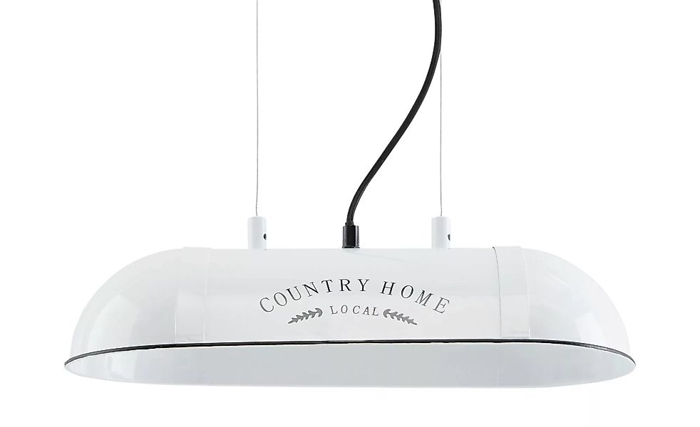 Pendelleuchte, 2-flammig, Metall weiß, oval - weiß - 45 cm - Lampen & Leuch günstig online kaufen