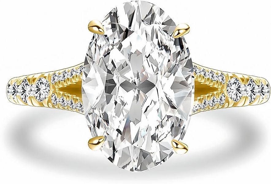 Jumpeak Diamantring 585 Gold, 3,5ct oval geschliffener Labordiamant, Damen- günstig online kaufen