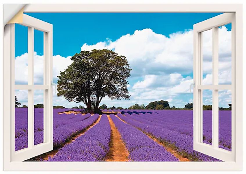 Artland Wandfolie »Fensterblick Lavendelfeld im Sommer«, Fensterblick, (1 S günstig online kaufen