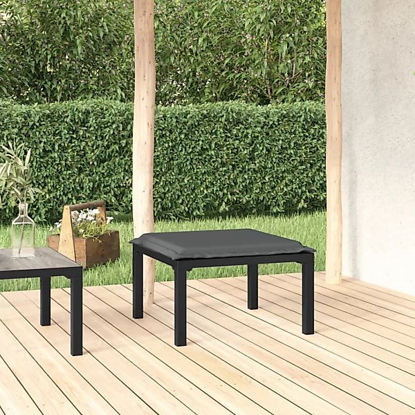 vidaXL Sofaelement Gartenhocker mit Kissen Schwarz günstig online kaufen