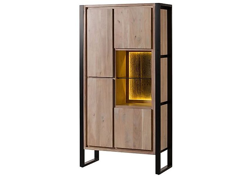 Massivmoebel24 Dreh-/Schwebetürenschrank (Akazie / Altholz 95x40x180 natur günstig online kaufen