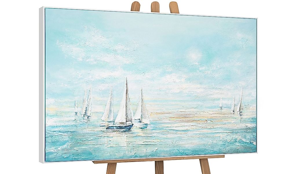 YS-Art Gemälde Meeresblau, Landschaft, Blau Hellblau günstig online kaufen