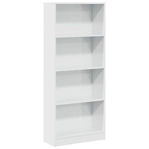 vidaXL Bücherregal Hochglanz-Weiß 60x24x143 cm Holzwerkstoff 858311 günstig online kaufen