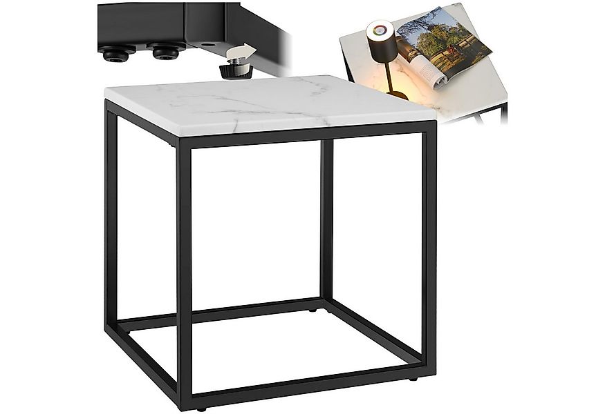 tectake Beistelltisch Couchtisch Marmor Alysia, 45 x 45 x 47,5 cm, Belastba günstig online kaufen