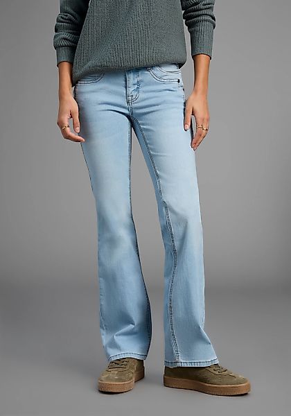 Arizona Bootcut-Jeans "mit Keileinsätzen", ausgestellte Beinform, niedrige günstig online kaufen
