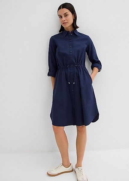bonprix Midikleid (1-tlg) für lässigen Look, aus Leinen-Baumwoll-Mix, in A- günstig online kaufen
