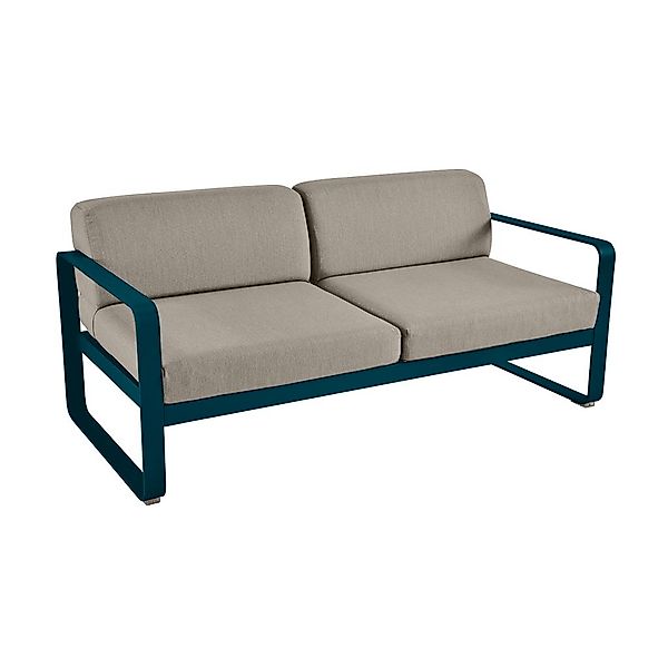 Bellevie Lounge-Sofa 2-Sitzer 21 Acapulcoblau B8 Taupegrau günstig online kaufen