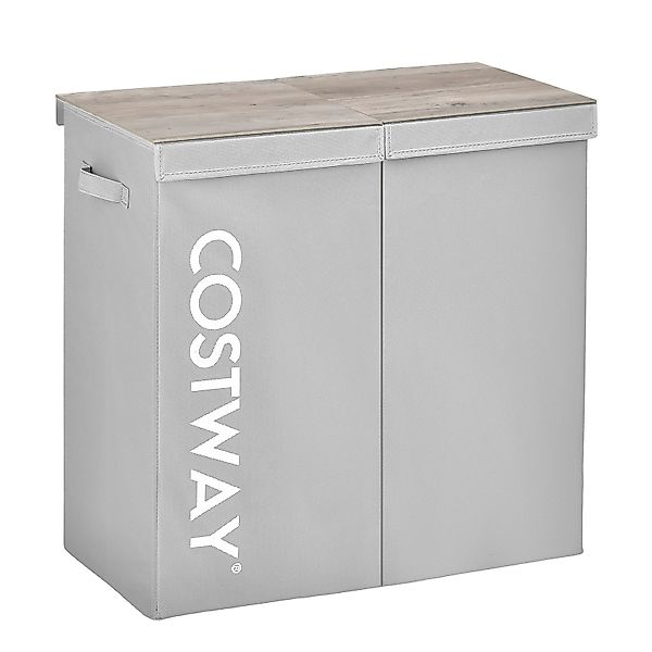 COSTWAY Wäschekorb, 115L, 2 Fächer, mit günstig online kaufen