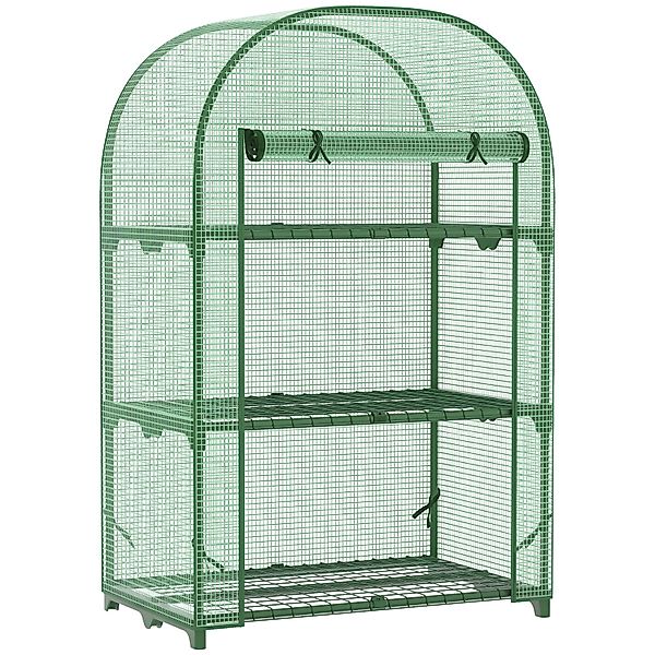 Outsunny Foliengewächshaus mit 3 Ablagen 80 x 49 x 120 cm günstig online kaufen