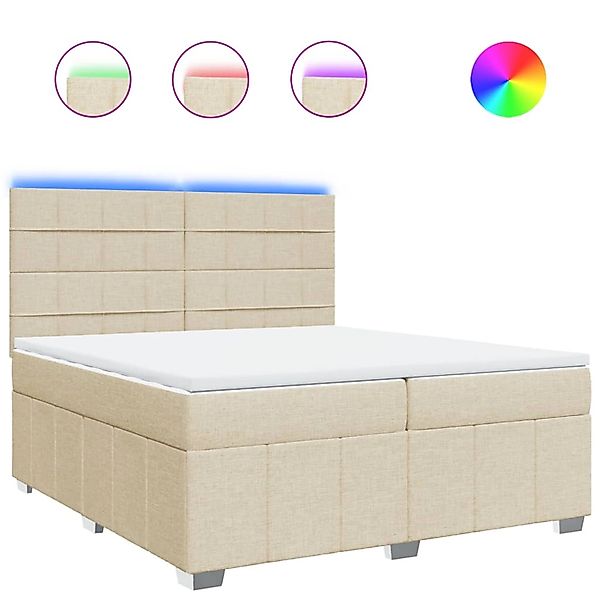 vidaXL Boxspringbett mit Matratze Creme 200x200 cm Stoff 3294080 günstig online kaufen