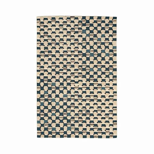 Teppich Damier textil blau / 200 x 300 cm - Handgetuftet - Maison Sarah Lav günstig online kaufen