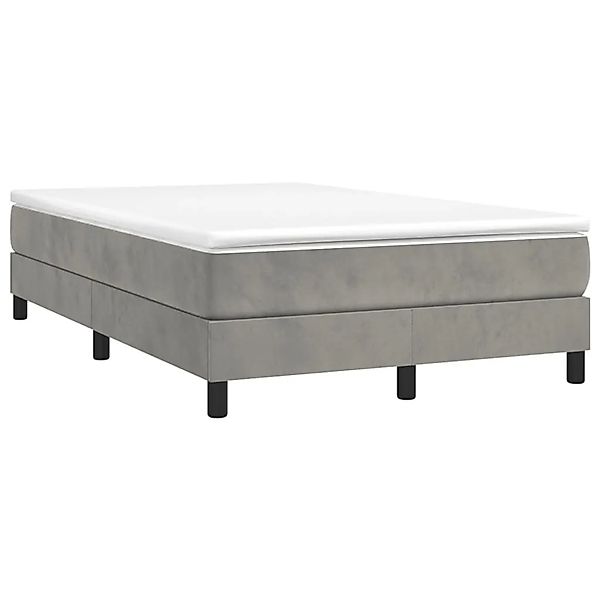 vidaXL Boxspringbett mit Matratze Hellgrau 120x190 cm Samt 3269677 günstig online kaufen