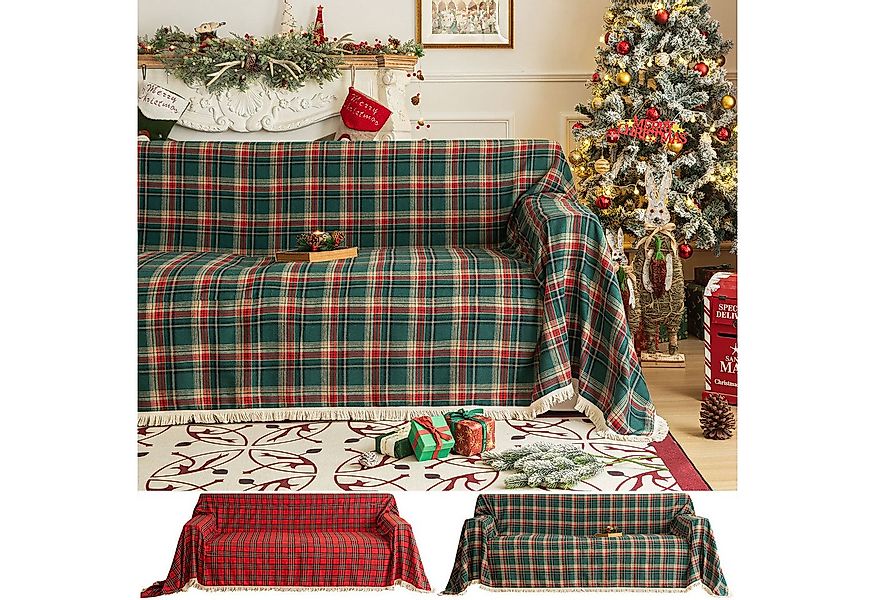 Sunicol Sofabezug Plaid Sofa Überwurfdecke mit Quasten, Schutzhülle für Wei günstig online kaufen