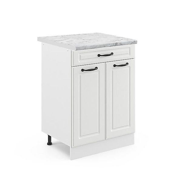 Vicco Küchenunterschrank R-Line Weiß Landhaus/Weiß 60 cm mit Schublade AP E günstig online kaufen