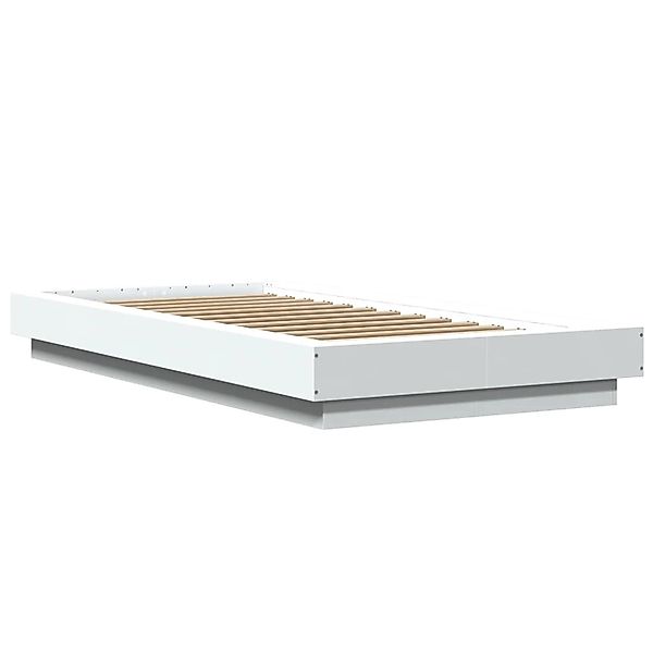 vidaXL Bettgestell mit LED Weiß 100x200 cm Holzwerkstoff 3281112 günstig online kaufen
