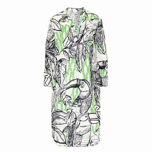 Emily Van Den Bergh Hemdblusenkleid mit V-Ausschnitt - white green günstig online kaufen