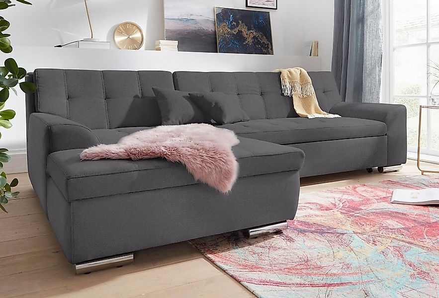 DOMO collection Ecksofa "Aversa, moderne Steppung im Sitz und Rücken, gesch günstig online kaufen