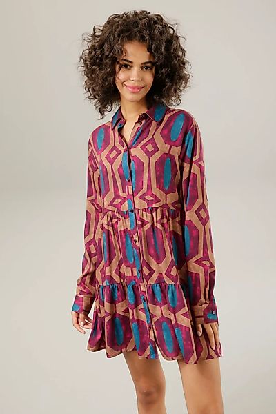 Aniston CASUAL Hemdbluse, mit Batikdruck im Retro-Stil günstig online kaufen