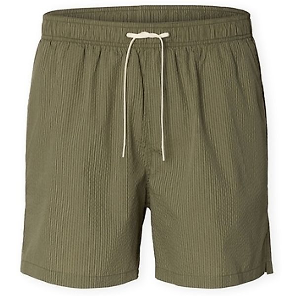 Selected  Shorts Cooper-Seersucker Swim Trunks - Deep Lichen Green günstig online kaufen