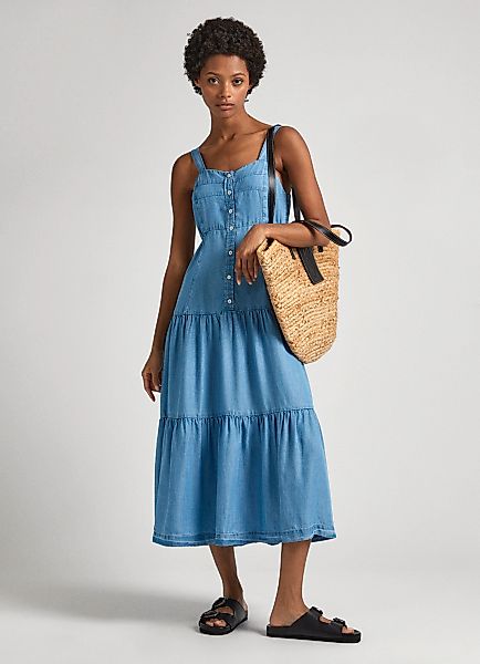 Pepe Jeans Sommerkleid "EDITH", in Jeansoptik, aus sommerlicher Qualität günstig online kaufen