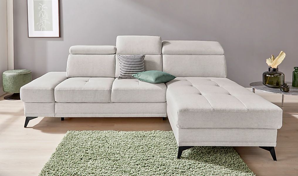 INOSIGN Ecksofa »Cardiz L-Form« inkl.Kopfteilverstellung und Federkern wahl günstig online kaufen