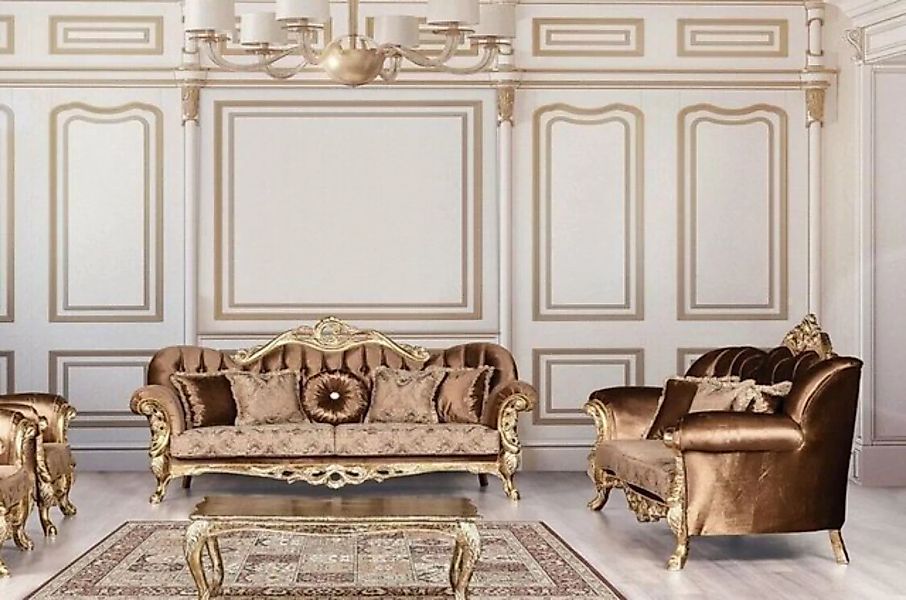 JVmoebel 3-Sitzer Sofagarnitur 3+3 Sitzer Garnitur Sofa Sofas Set Barock Wo günstig online kaufen