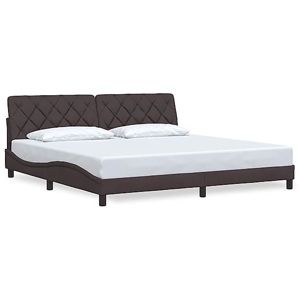 vidaXL Bettgestell ohne Matratze Dunkelbraun 200x200 cm Stoff 3310625 günstig online kaufen