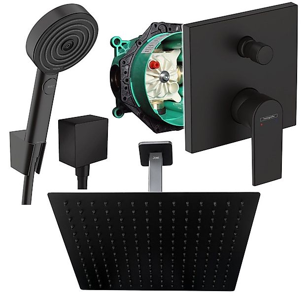 Hansgrohe und Jowi Duscharmatur Duscharmatur Vernis Schwarz Unterputz Kopfb günstig online kaufen
