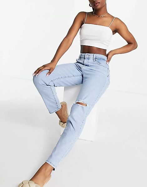 Levi's – Mom-Jeans mit hohem Bund in heller Waschung-Blau günstig online kaufen