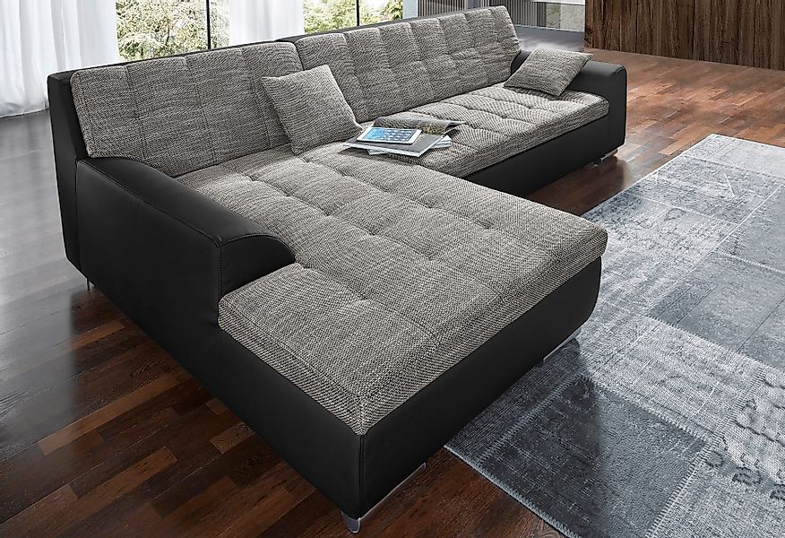 DOMO collection Ecksofa Treviso, wahlweise mit Bettfunktion, incl. Zierkiss günstig online kaufen